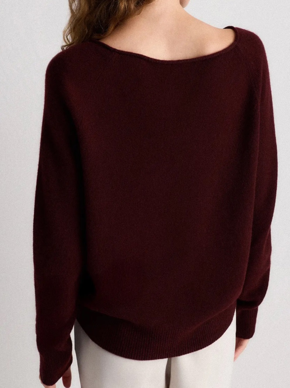 Quince 100% Mongolian Cashmere Boatneck Sweater Rich Burgundy Small - Picture 2 of 9